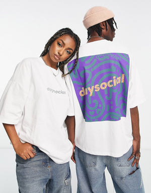 Unisex Oversized Back Abstract Graphic Print T-Shirt