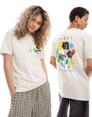Unisex Flower Graphic Short Sleeve T-shirt